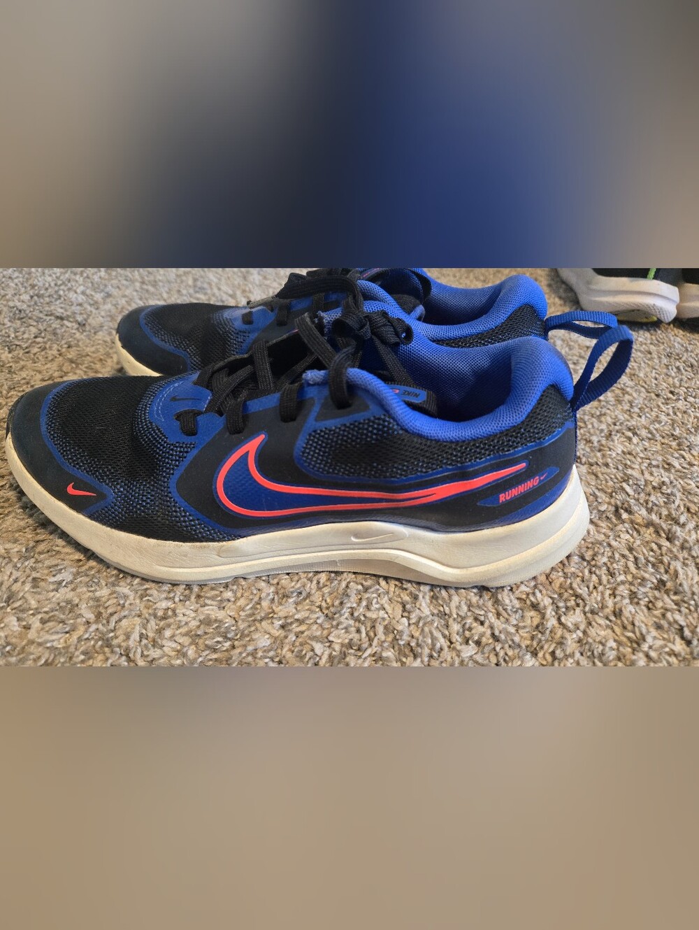 Nike Kids Blue and Pink Swoosh Running Sneakers